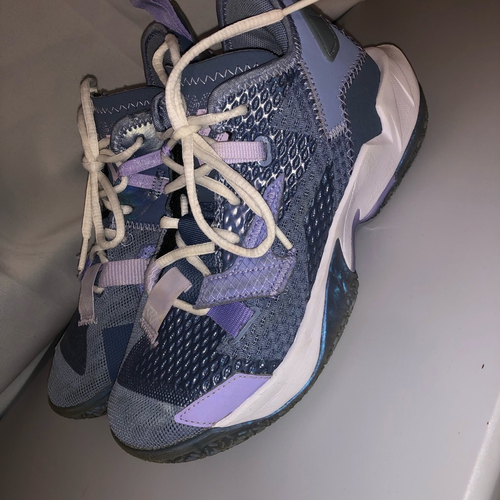 Blue and Purple Athletic Shoes‎ with Breathable Design